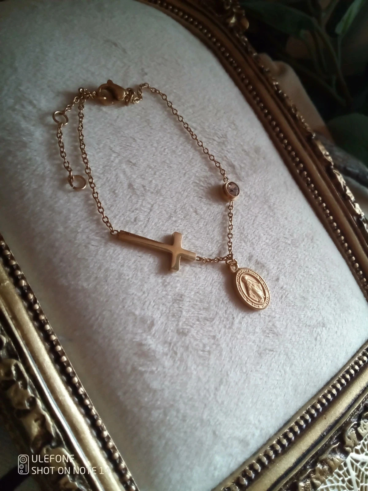 Bracelet croix sainte Vierge et monozircon – photo 2